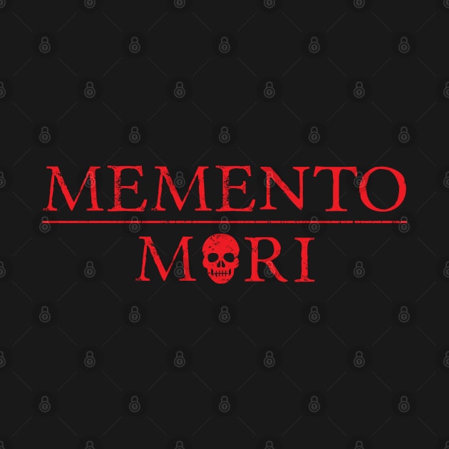 Red Motivational Memento Mori (Latin for Remember Death) with skull by Elvdant