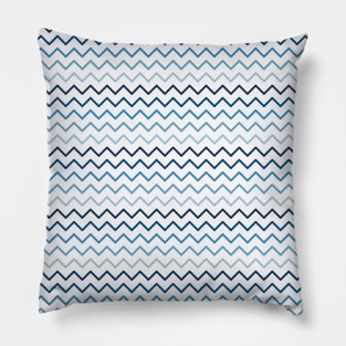 Blue White Zig Zag Back To School Pattern Pillow