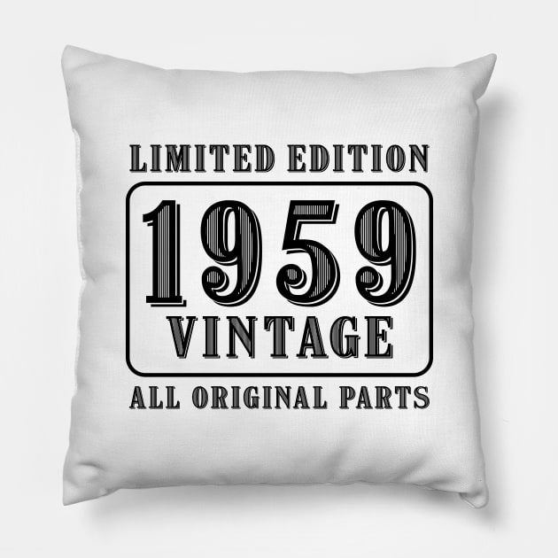 All original parts vintage 1959 limited edition birthday Pillow by colorsplash