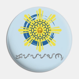 Philippine Sun with Ling-ling-O Amulet / Baybayin word Kapayapaan (Peace) Pin