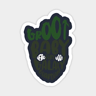 Typographic Baby Groot Magnet