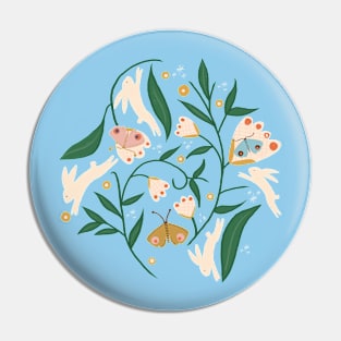 Cute Bunny Floral Pin