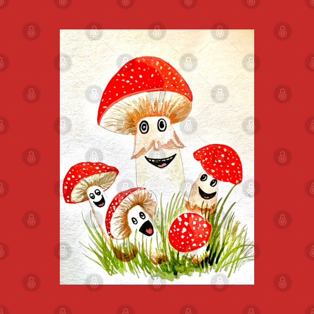 Mushroom family by The artist of light in the darkness 