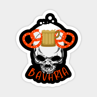 Bavaria Skull Pretzel & Beer Oktoberfest Germany Magnet