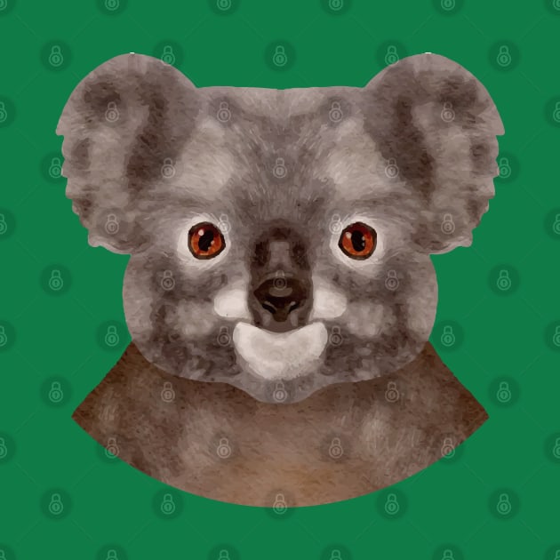 Koala Painting Head Hand drawn by Mako Design 