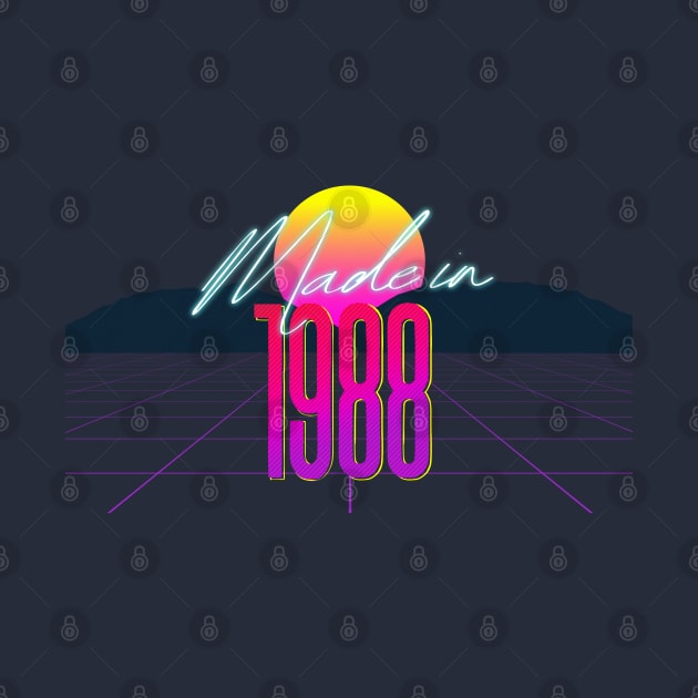 Made In 1988 ∆∆∆ VHS Retro Outrun Birthday Design by DankFutura