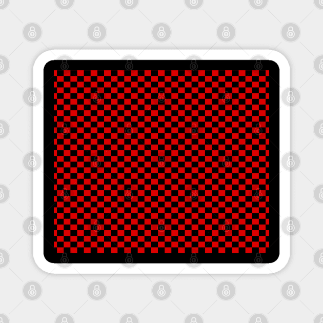 Checkered Red And Black Magnet by DragonTees