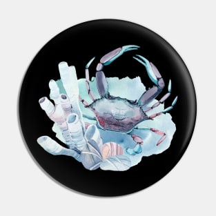 Crab artwork Pin