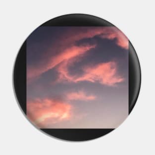 Pink And Orange Clouds In A Grey Sunset Sky With A Little Moon In Sight Pin