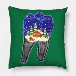 Tooth Snowglobe Pillow