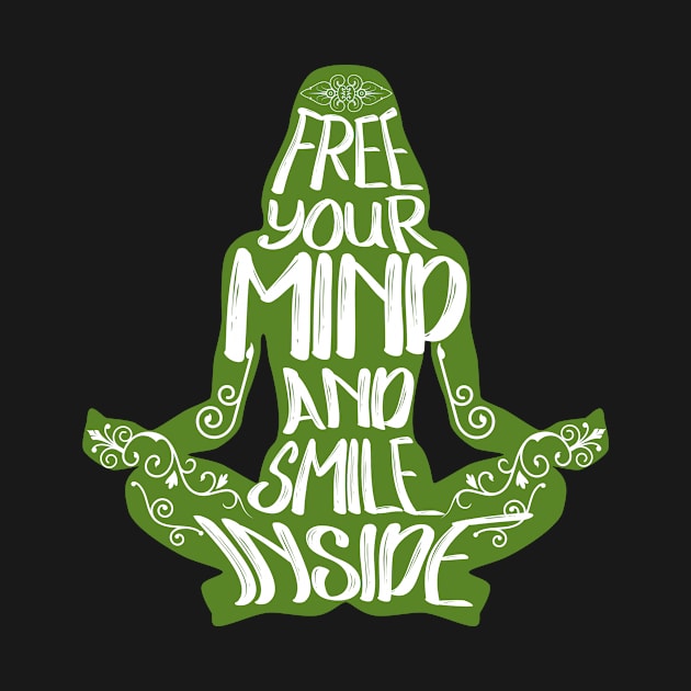 Free Your Mind Meditation Meditating Yoga by merchmafia