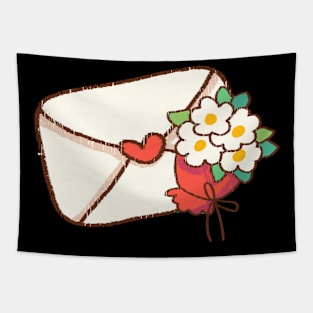 Love letter with flower bouquet Tapestry