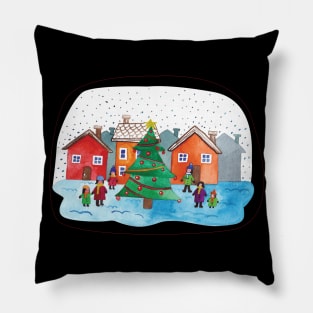 Christmas Village Pillow