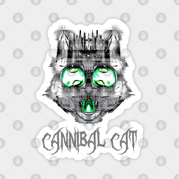 Cannibal Cat Green Cataracts Magnet by 2ndEnd