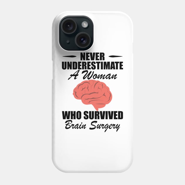 Brain Surgery - Never underestimate a woman who survived brain surgery Phone Case by KC Happy Shop