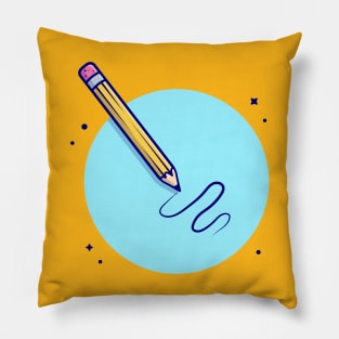 Pencil Cartoon Vector Icon Illustration Pillow