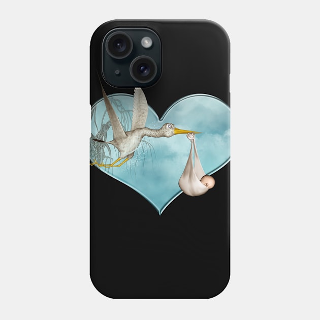 Cute baby is coming with stork Phone Case by Nicky2342