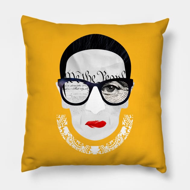 Ruth Bader Ginsburg Pillow by unicornrebellion1981