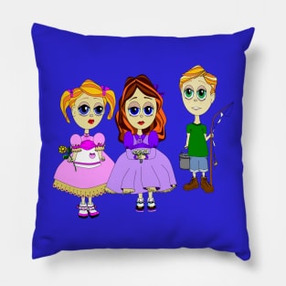 Three Big Eyed Children Pillow