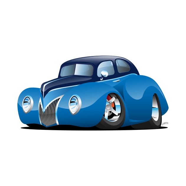 30's American Street Rod Custom Coupe Cartoon by hobrath