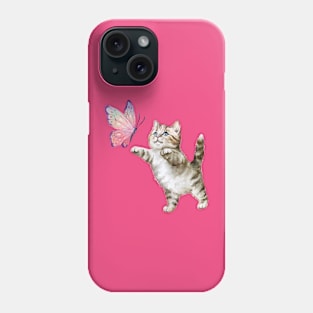 Kitten and Butterfly Phone Case