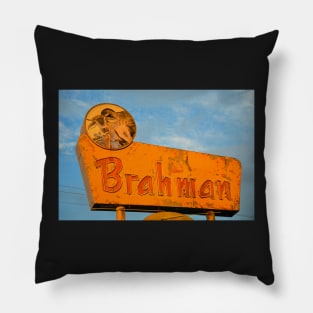 Brahman Bull Bar sign circa 1960 Pillow