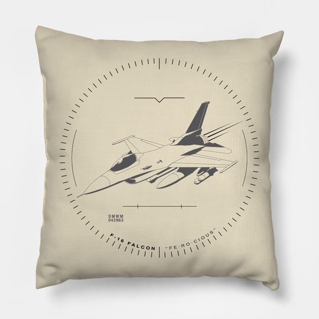 FE•RO•CIOUS F-16 Pillow by WheelsMade