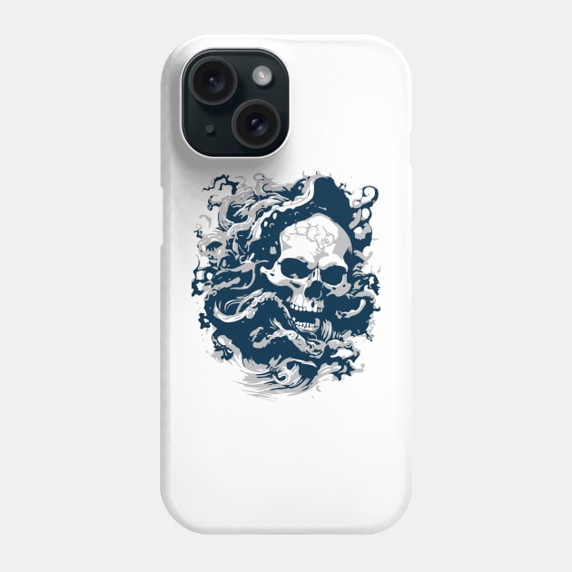 artistic skull with octopus Phone Case by lkn