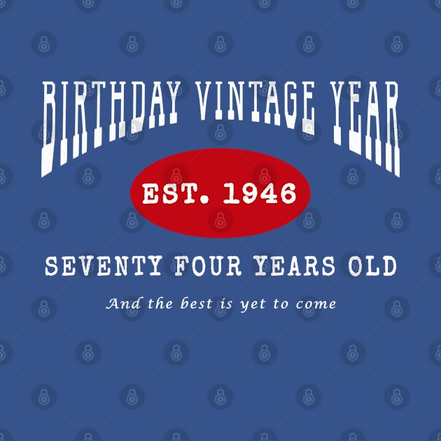 Birthday Vintage Year - Seventy Four Years Old by The Black Panther