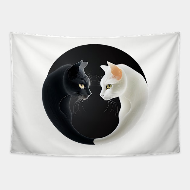 Two cats in love Tapestry by ArgonArtist