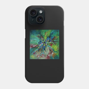 Temptation: colorful abstract with green background Phone Case