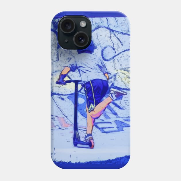 Pushin' It - Stunt Scooter Rider Phone Case by Highseller