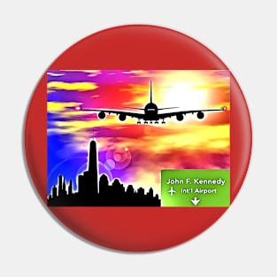 Airplane Landing at NYC Pin