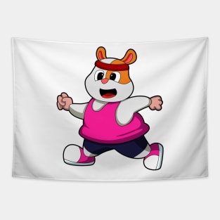 Hamster at Running with Headband Tapestry