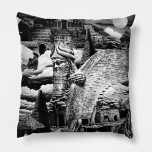 Lamassu Statue Guardian Ancient Mesopotamia Sumeria Assyria Pillow