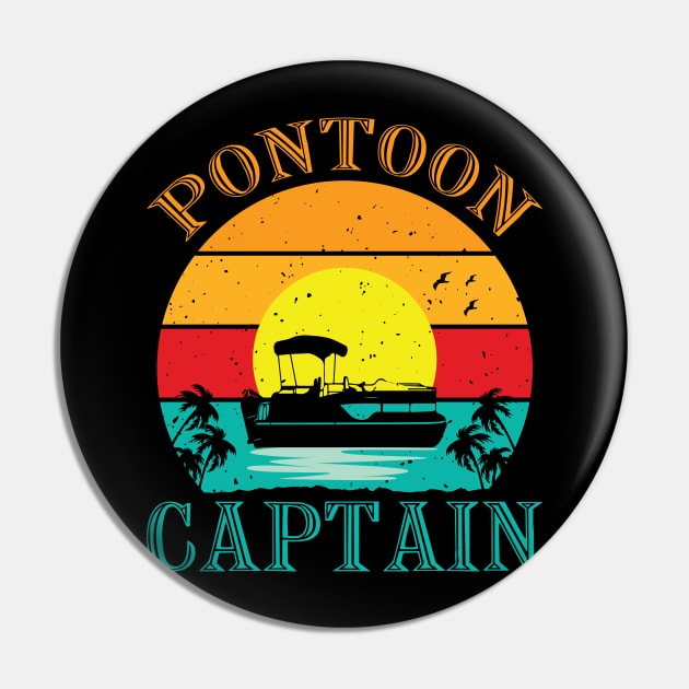 Vintage Style Pontoon Captain Funny Pontoon Boat Lovers Pin by Sowrav