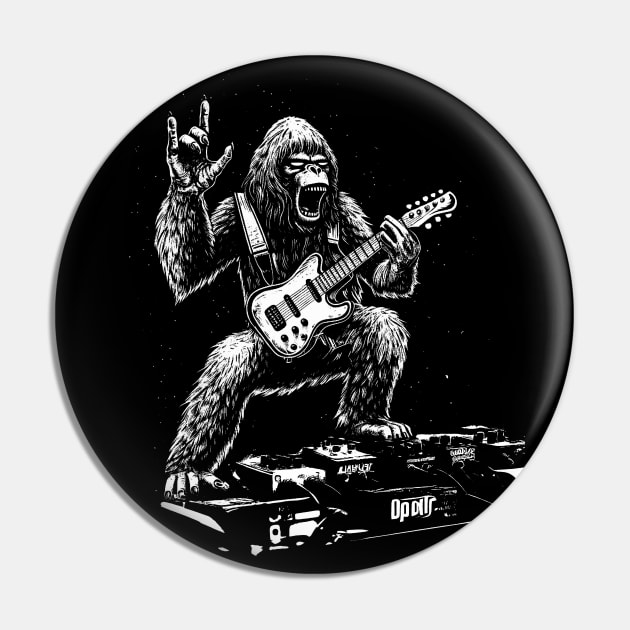 Bigfoot Rock Star Guitar Head Pin by UNDERGROUNDROOTS
