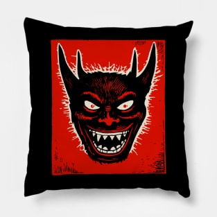 Lino Cut Devil Pillow