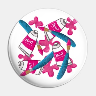 Paint and Paint Brushes Pin