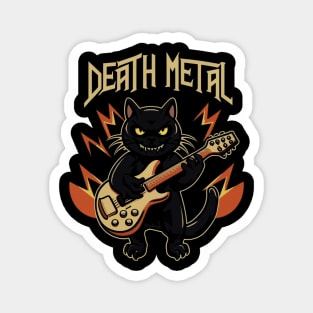 Death Metal Satanic Baphomet Cat playing guitar Magnet