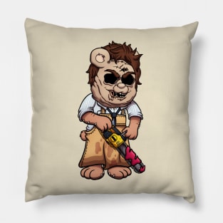 Scary Teddy Bear With Chainsaw Pillow