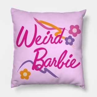 Weird Barbie Floral Pillow