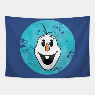 Vintage Cartoon Snowman Head Tapestry