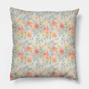 Vintage Watercolor Wild Flower Abstraction Pillow