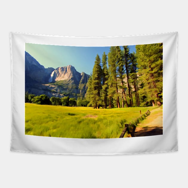 A scenic view of Yosemite National Park Tapestry by ikshvaku