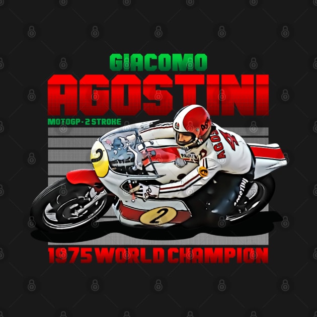 Giacomo Agostini Legend 70s Retro by lavonneroberson