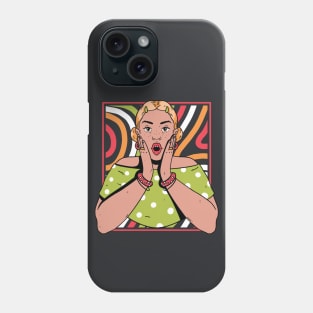 Chisme Queen Pop Art Portrait of Young Woman Gossip AT Phone Case