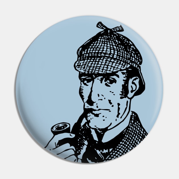 Sherlock Holmes Pin by Vintage Sketches