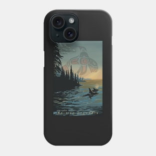 Retro BC Orca Travel Poster Phone Case