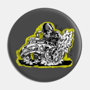 Hard Driving Hot Rodding Masked Man Pin